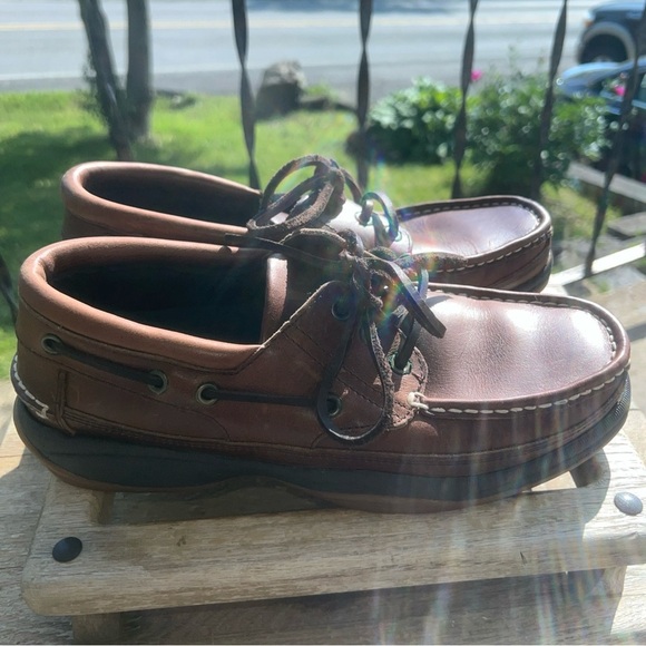 Riggers Men 9.5D 3 Eye Boat Shoes Brown Leather - Picture 11 of 11